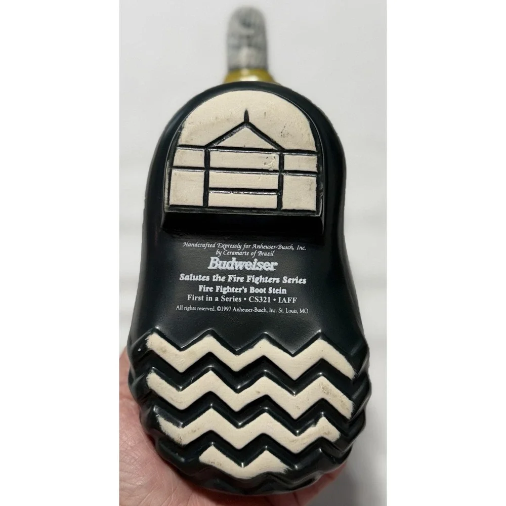 Budweiser Firefighters Boot Stein Fireman Series CS321-IAFF  Special Edition